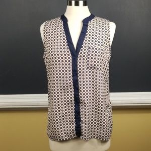 Olive & Oak sleeveless blue and orange top size M